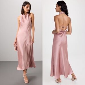 Vince Halter Cowl Neck Charmeuse Maxi Dress